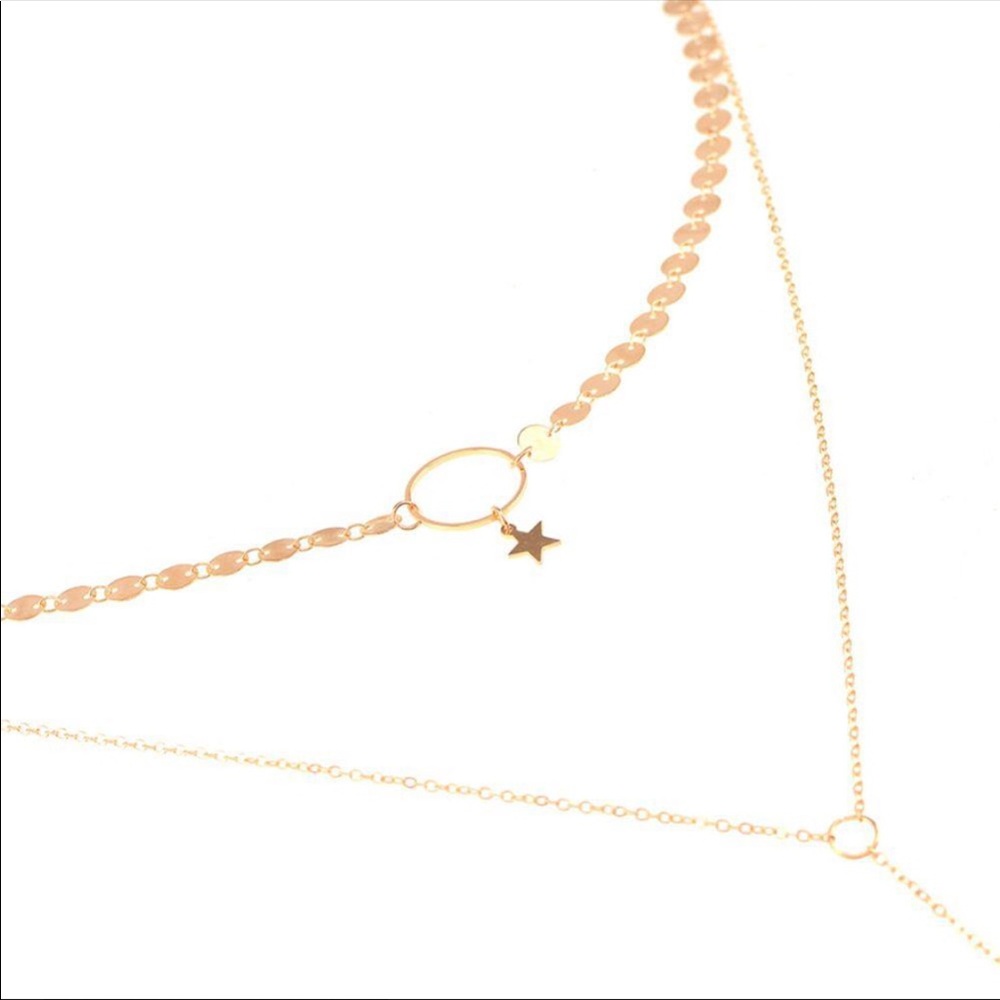 Double Layer Choker Charm Necklace - Picture 4 of 5